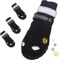 Dog Shoes, Dog Shoes for Large Dogs, Anti Slip Dog Boots & Paw Protectors for Winter Snowy and Summer Hot Pavement, 4 Pack Dog Booties Waterproof for Large Size Dogs (Black, (Size 8))