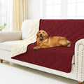 Smiry Waterproof Dog Bed Cover Blanket 68x82, Soft Reversible Pet Blanket, Washable Leakproof Cats Dogs Couch Cover for Sofa, Couch, Furniture, Wine Red/Beige