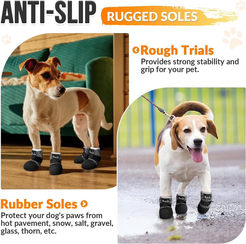 SlowTon Dog Shoes - Breathable Dog Sock Boots for Summer Hot Pavement Hardwood Floors Winter Snow, Waterproof Booties for Small Medium Large Dogs, Non-Slip Paw Protector for Outdoor Walking (B, 1)