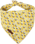 Lionet Paws Spring Summer Bee Dog Bandana Washable Cotton Handkerchief Scarf Triangle Yellow Bandana for Small Medium Dogs Girl Boy