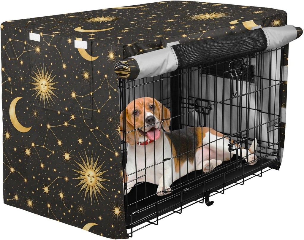 Moon Stars Constellations Dog Crate Covers Breathable Dog Kennel Cover Windproof Waterproof Privacy Shading Fit for 42IN Wire Dog Cage