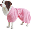 Bienbee Soft Dog Bathrobe，Super Absorbent & Quick-Drying Dog Robe with Hood, Cozy Drying Coat for After Bath, Pink XL