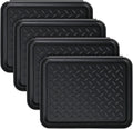 4 Pcs Boot Tray for Entryway Black Small Shoe Tray Waterproof Shoe Mat Front Door 13.78 x 10.83 x 1.18 Inch Boot Mat Multi Purpose Plastic Accessories Pet Entryway Indoor and Outdoor Use