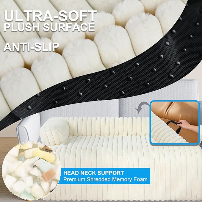Wn's Day Luxurious Dog Couch Bed, Washable Calming Dog Couch Cover, Removable Couch Protector for Dogs, Waterproof Sofa Bed, Pet Bed Mats for Couch, Pet Couch Covers for Sofa(White, XXL)