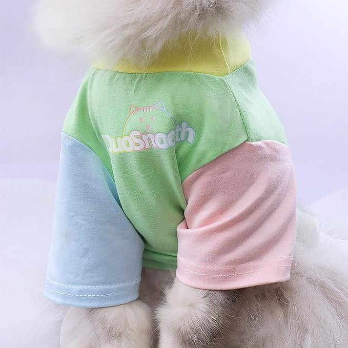 Custom Dog Shirt,Personalized Pet Apparel with Name Text Photo Image,Lightweight Breathable Puppy Kitten Cotton Vest for Small Medium Large Dogs Cats,Puppy Gift (Dopamine Blue, Large)
