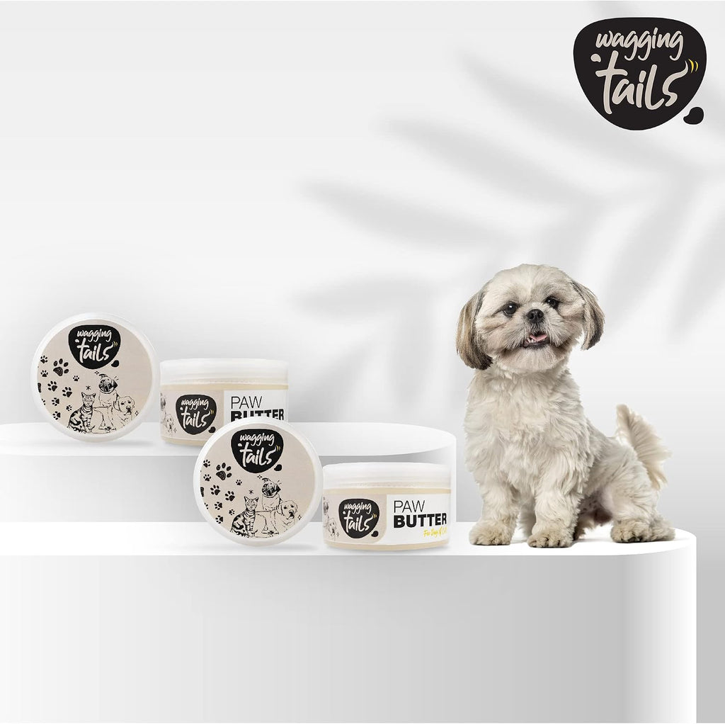 Wagging Tails Paw Butter for Dogs & Cats | Protects Dry Paw Pads, Snouts & Elbows |All-Weather Protection with Shea Butter, Coconut Oil & Beeswax |Lick-Safe - 1.76 fl oz