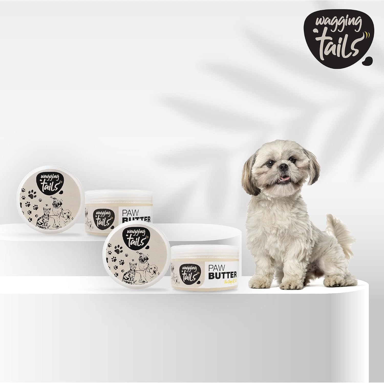 Wagging Tails Paw Butter for Dogs & Cats | Protects Dry Paw Pads, Snouts & Elbows |All-Weather Protection with Shea Butter, Coconut Oil & Beeswax |Lick-Safe - 1.76 fl oz