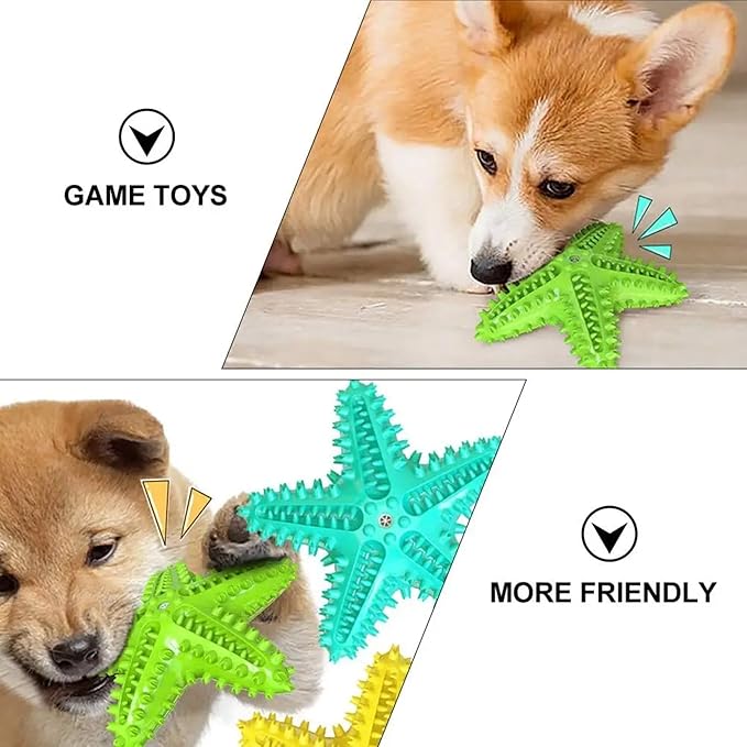 Chew Toy for Dog Toothbrush Stick Dog Toys for Aggressive Chewers Interactive Toys Treats Tough Toy to Keep Them Busy Chew Toys for Small Dogs (Star Toy - Green)
