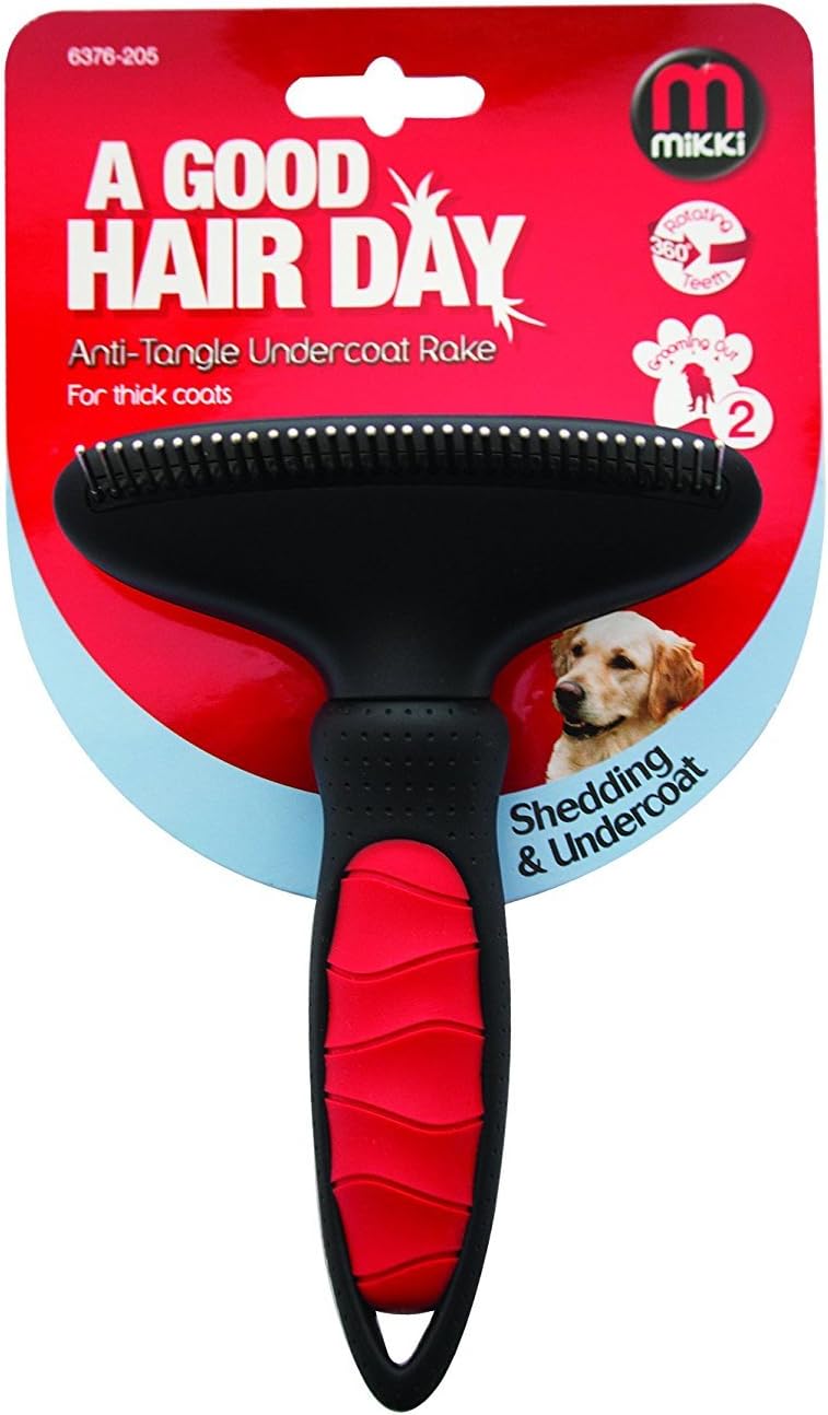 Mikki Dog, Puppy Grooming Anti Tangle Rake - Dematting Tool Removes Knots, Tangles and Matts - Large