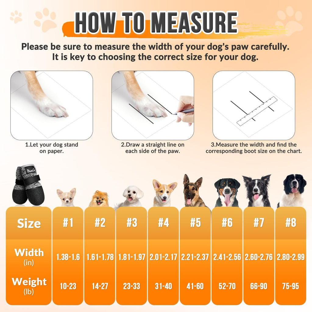 SlowTon Dog Shoes - Breathable Dog Sock Boots for Summer Hot Pavement Hardwood Floors Winter Snow, Waterproof Booties for Small Medium Large Dogs, Non-Slip Paw Protector for Outdoor Walking (B, 1)