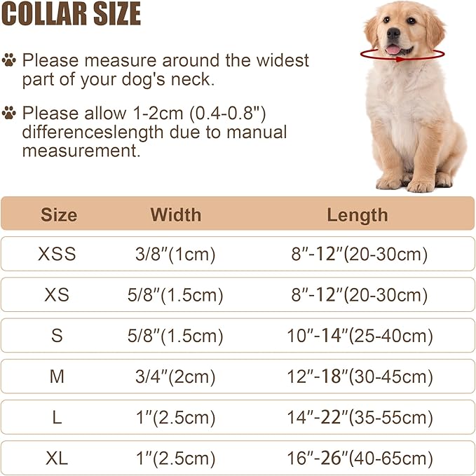 Reflective Dog Collar with Buckle Adjustable Safety Nylon Collars for Small Medium Large Dogs, Brown L