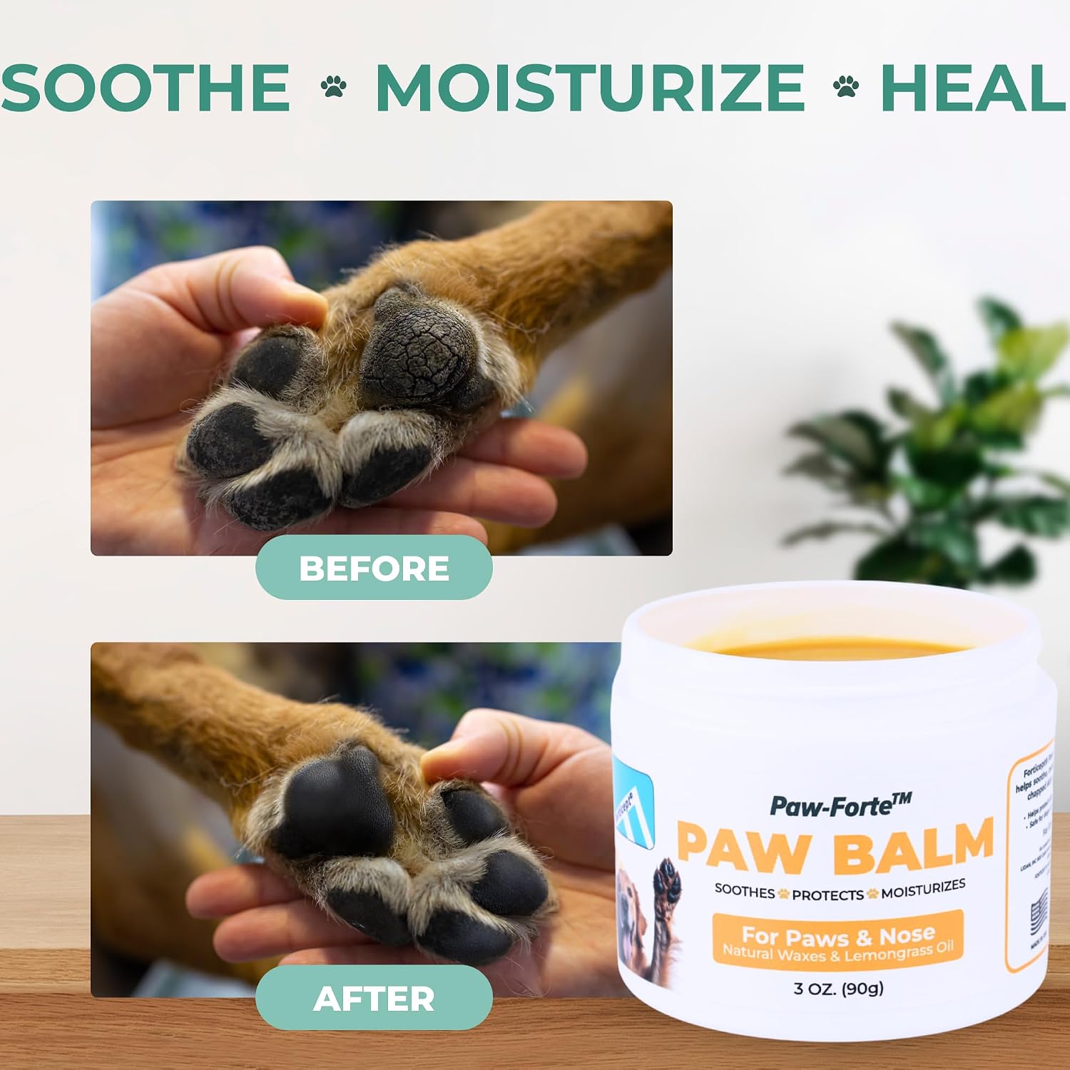 PAW Balm | Dog Paw Protector from Hot Pavement, Dirt, Salt, Ice and Snow | Soother and Moisturizer for Cracked Dog Paw Pads | Natural Wax Based, Lick Safe 3 oz