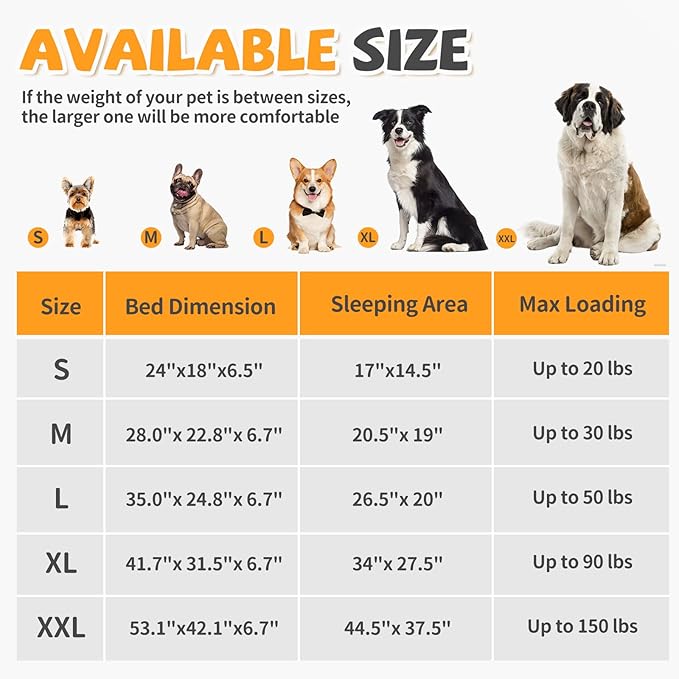 Makigued Orthopedic Dog Bed for Medium Dogs Egg Crate Foam Pet Sofa with Waterproof Liner, Removable Washable Cover, Nonslip Bottom, Cozy Couch for Medium Dogs and Cats, 35.0 x 24.8X 6.7 in, Grey