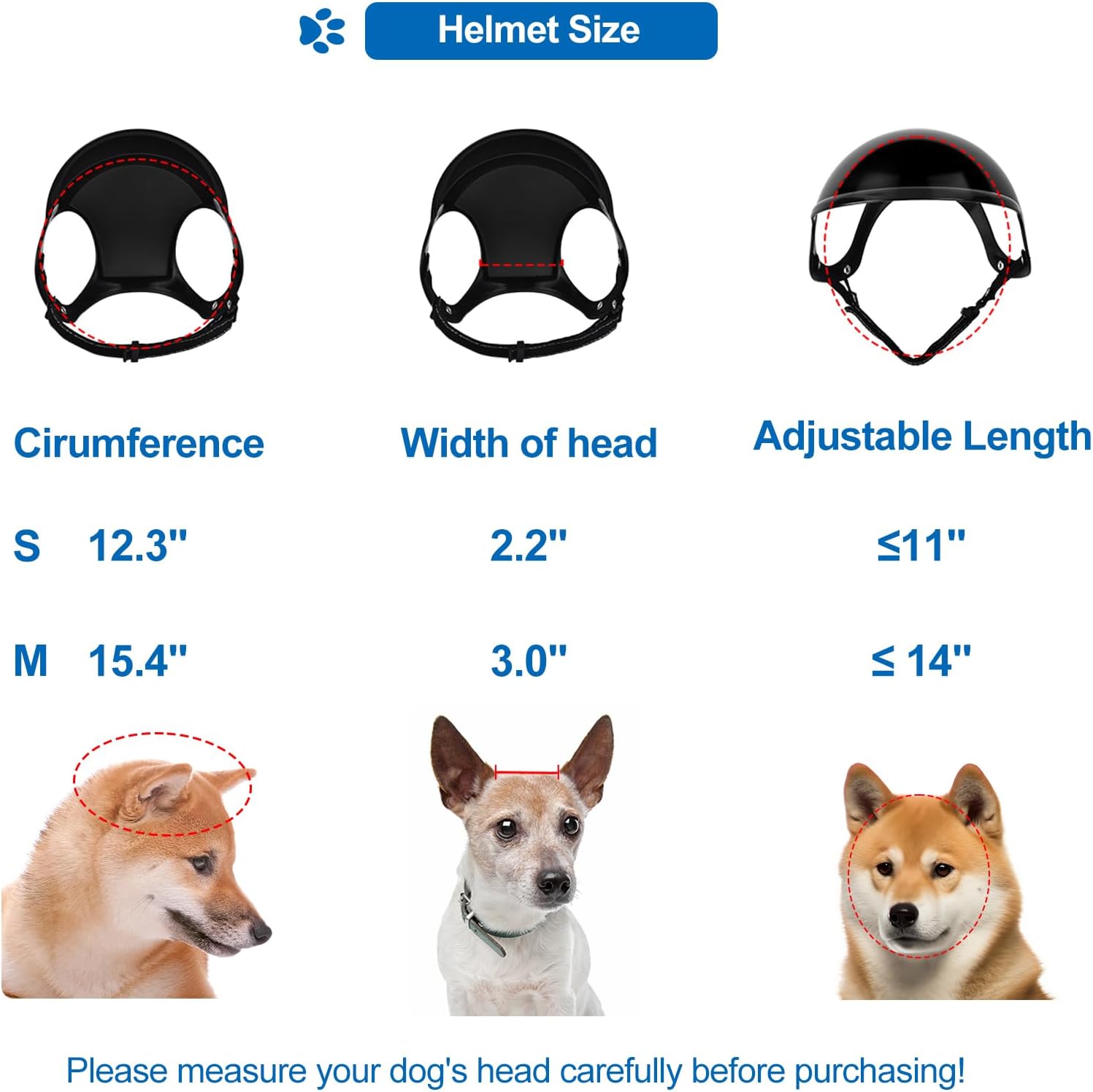 Petmolico Dog Helmet with Goggles Anti-UV Adjustable for Small Dogs Outdoor | Durable ABS shell with soft inner padding, ear holes for comfort, clear drop-down visor, ideal for biking, hiking & travel