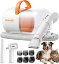 oneisall Dog Grooming Vacuum - 15000Pa Suction, Captures 99% Pet Hair to Reduce Shedding, Dog Grooming Clippers & Quiet Brush (≤59dB) with 4 Accessories, 2L Dust Canister for Home Cleaning（Orange） | 15000Pa Suction Power, Dog Grooming Kit, Low