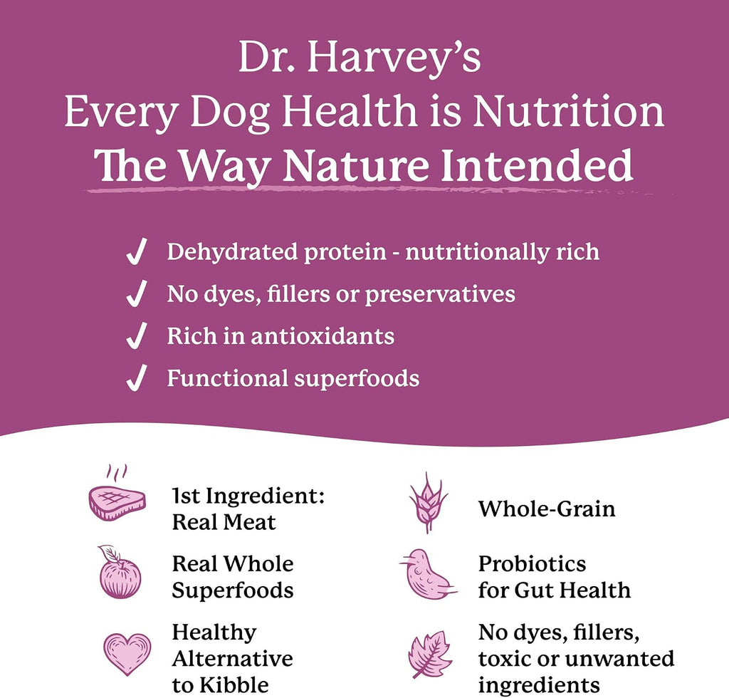 Dr. Harvey's Every Dog Health, Meal with Dehydrated Beef (5 lb) | Complete & Balanced - Organic Whole Grains, Vegetables & Probiotics - Makes 20 Lb of Food