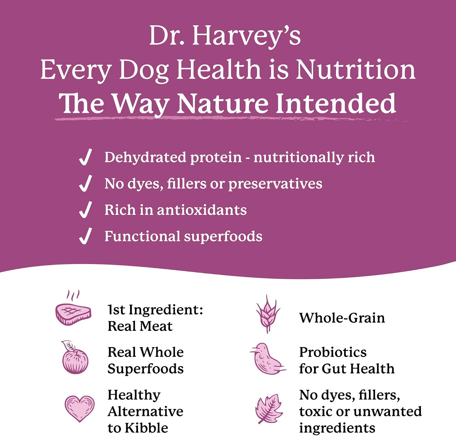 Dr. Harvey's Every Dog Health, Meal with Dehydrated Beef (5 lb) | Complete & Balanced - Organic Whole Grains, Vegetables & Probiotics - Makes 20 Lb of Food