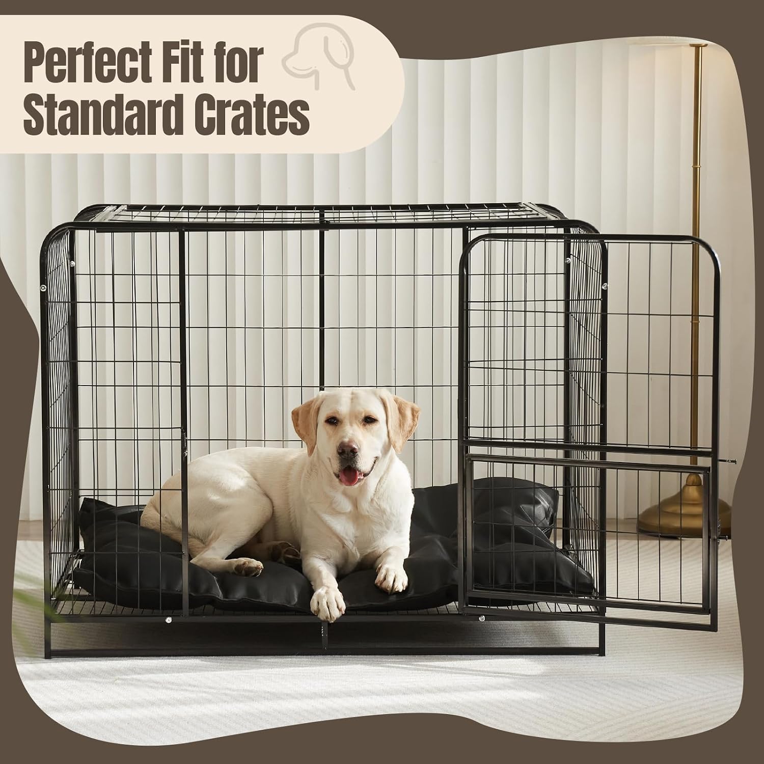 Chew Proof Dog Bed Crate Pad for Aggressive Chewers, 17"x23" | Indestructible Dog Bed, Kennel Mat, Heavy Duty, Tough & Durable, Waterproof, Machine Washable, Indoor & Outdoor,Black,X-Small