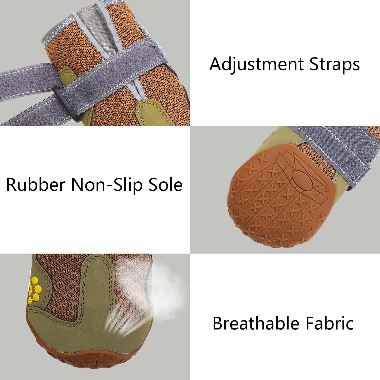 Dog Boots for Large Dogs, Medium Dogs and paw Guards for Snowy Winters, hot Summer Roads, Waterproof Rainy Days, Outdoor Walking, and Non-Slip Indoor Hard Surfaces 4 Pieces