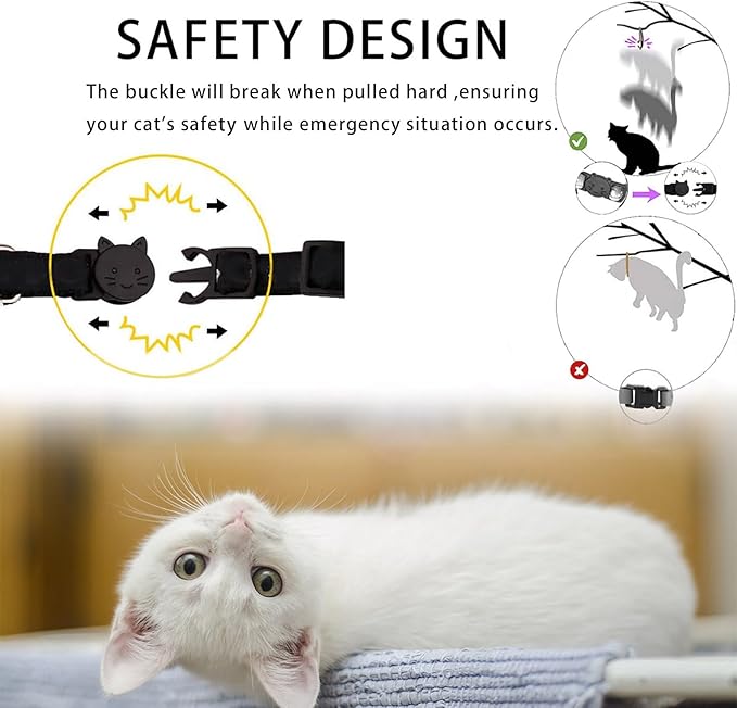 Breakaway Cat Collar with Airtag Holder,Kitten Collar with Apple Air Tag Holder and Bell for Girl Boy Cats, 0.4 Inches in Width and Lightweight. (Pink Daisy)