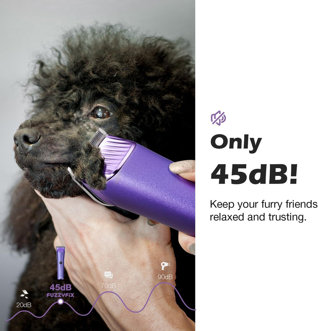 Professional Dog Grooming Clipper with Replacement Blade, 5-in-1 Adjustable Blade Cordless Pet Grooming Kit 2 Speed Rechargeable Trimmer Hair Shaver with Detachable Metal Combs Nova for Animal Horse