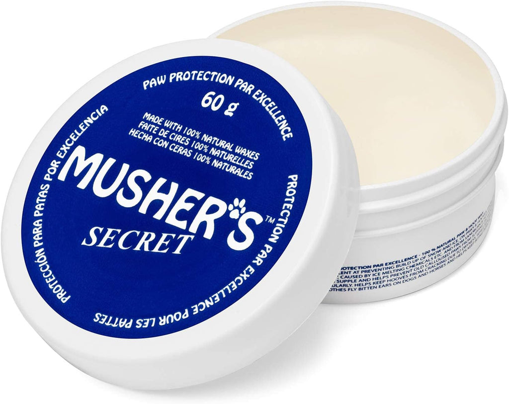 Musher's Secret All-Natural Dog Paw Balm, All-Season Paw Protector, 60g | Moisturizing paw balm for dogs, protects from hot pavement, ice and rough terrain, invisible barrier, all-season paw care