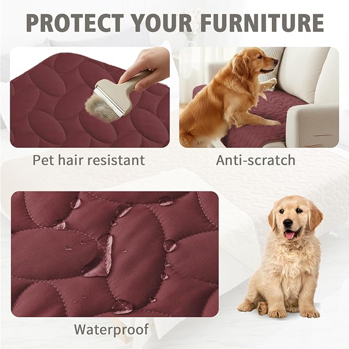 Ameritex Pet Bed Cover Dog Bed Blanket for Sofa and Furniture Waterproof New Pattern Design (30x70 Inch, Burgundy)