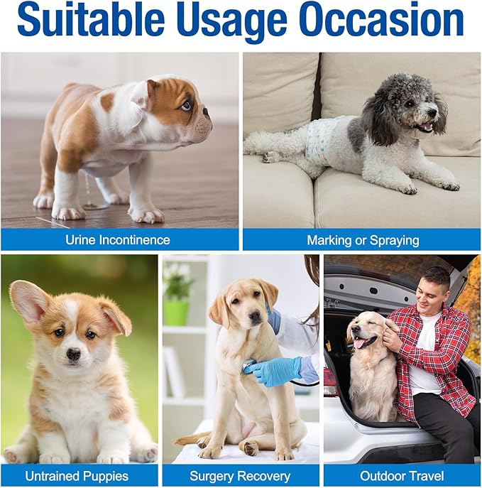 Pet Soft Disposable Male Dog Wraps - Dog Diapers for Male Dogs, Puppy Diapers 12pcs Small