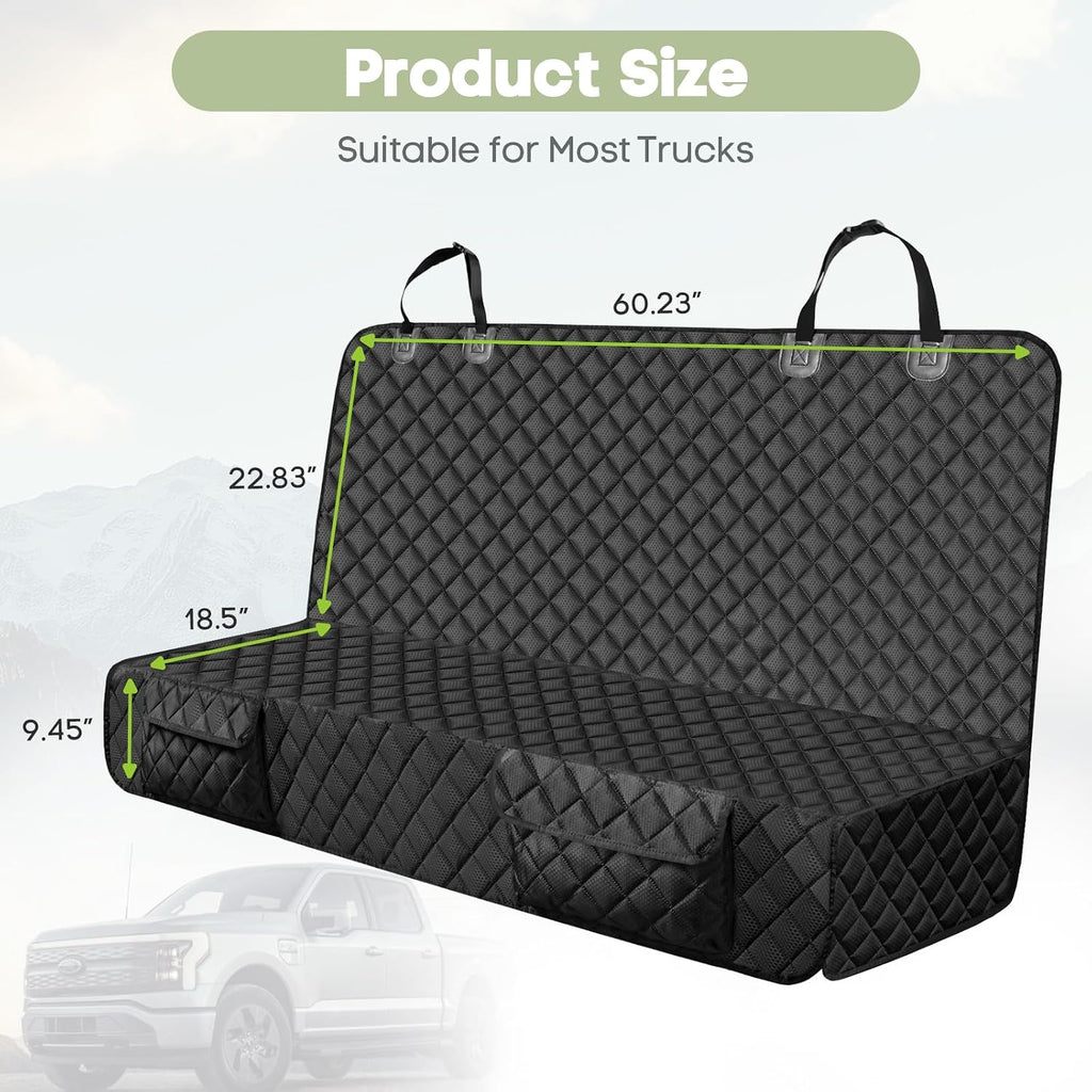 Dog Car Seat Cover for Trucks Ford F150/Chevrolet Silverado 1500 | Ram 1500/GMC Sierra 1500, Waterproof Nonslip Heavy Duty Back Seat Cover for Dogs
