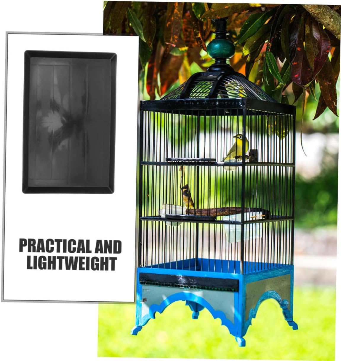 Dog Crate Tray Leakproof Plastic Replacement for Bird Cages and Small Pet Crates Versatile Multi-Purpose Tray for Black