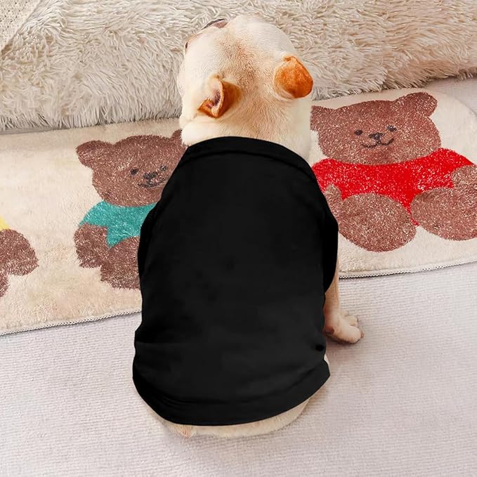 Customized Dog Shirt for Small Medium Large Dogs Personalized with Photo Text Logo Name T-Shirt Summer Breathable Clothes, 1 PC Blank Black, S