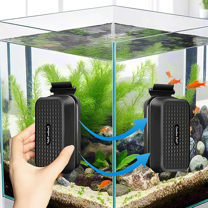 Carefree Fish Aquarium Super Strong Magnetic Cleaner for Glass Fish Tank Magnet Brush with Algae Scrapers Floating