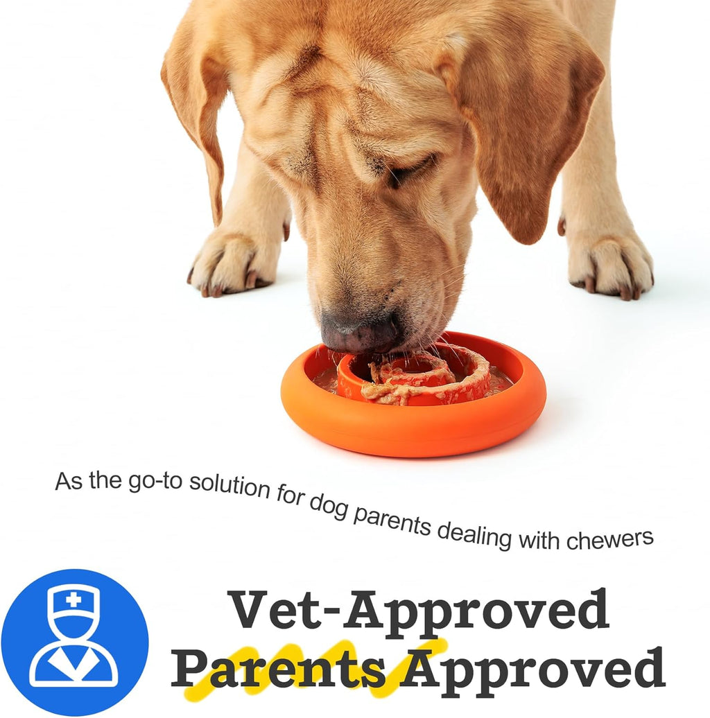 Slow Feeder Lick Mat for Dogs - Keep Them Busy - Natural Rubber Dog Frozen Treat Toys - Durable Interactive Enrichment Toys - Licking Dish for Dog De-Stressing, Red