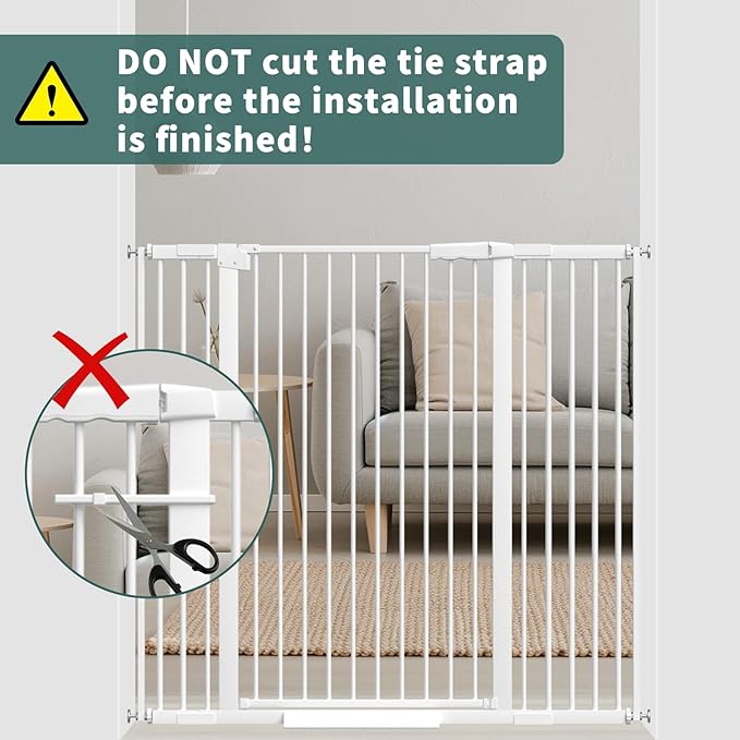 40.55" Tall, 34.05-45.86 Inch Wide, 1.37" Ultra Narrow Spacing Dog Pet Baby Gate Indoor for Doorway Hallway, Pressure Mounted 35 36 37 38 39 40 41 42 43 44 45 Inches Wide