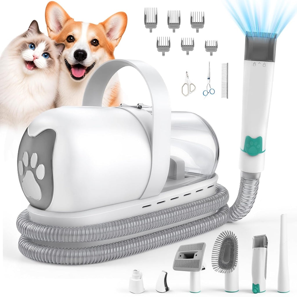2026 Upgraded Dog Grooming Vacuum Kit with Nail Clipper & Dematting Comb, 13000Pa Pet Vacuum for Shedding, 9-in-1 Dog Hair Vacuum, 1L Dust Cup, Quiet Grooming Kit for All Dog Breeds & Cats