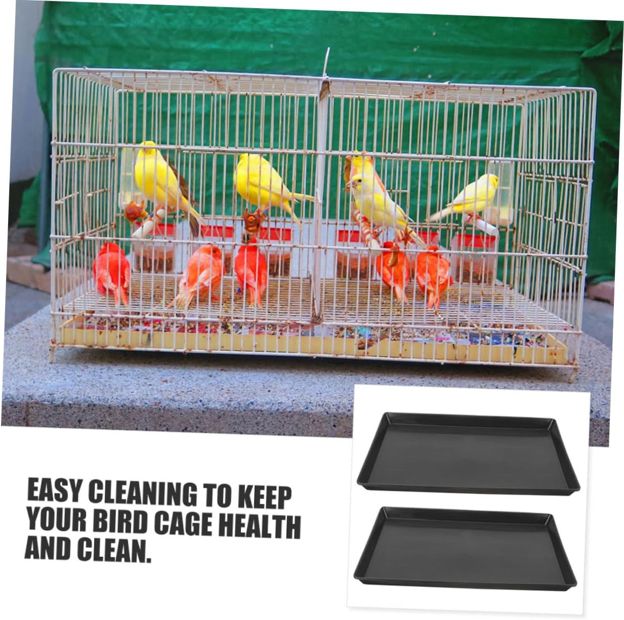 Dog Crate Tray Leakproof Plastic Replacement for Bird Cages and Small Pet Crates Versatile Multi-Purpose Tray for Black