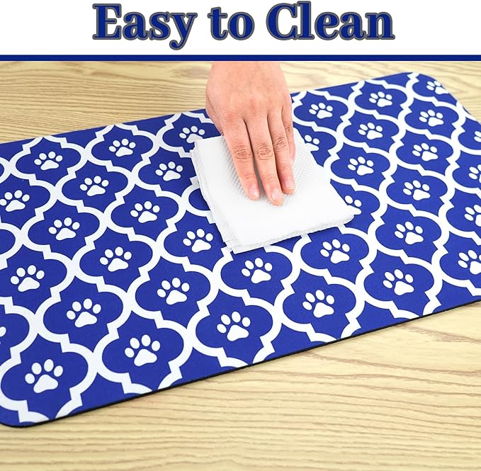Dog Food Mat 24X32 Inch Pet Feeding Absorbent Mats for Floor Cat Water Bowl Placemats Non-Slip Washable Dog Mat for Food and Water