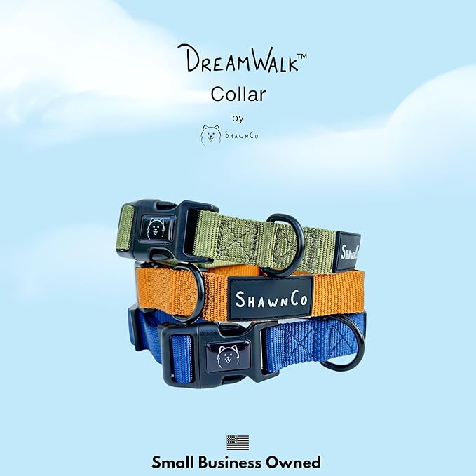 ShawnCo Dream Walk Dog Collar- Premium, Adjustable and Comfortable Pet Collar for Small, Medium, Large and Extra Large Dogs (M, Mustang Red)
