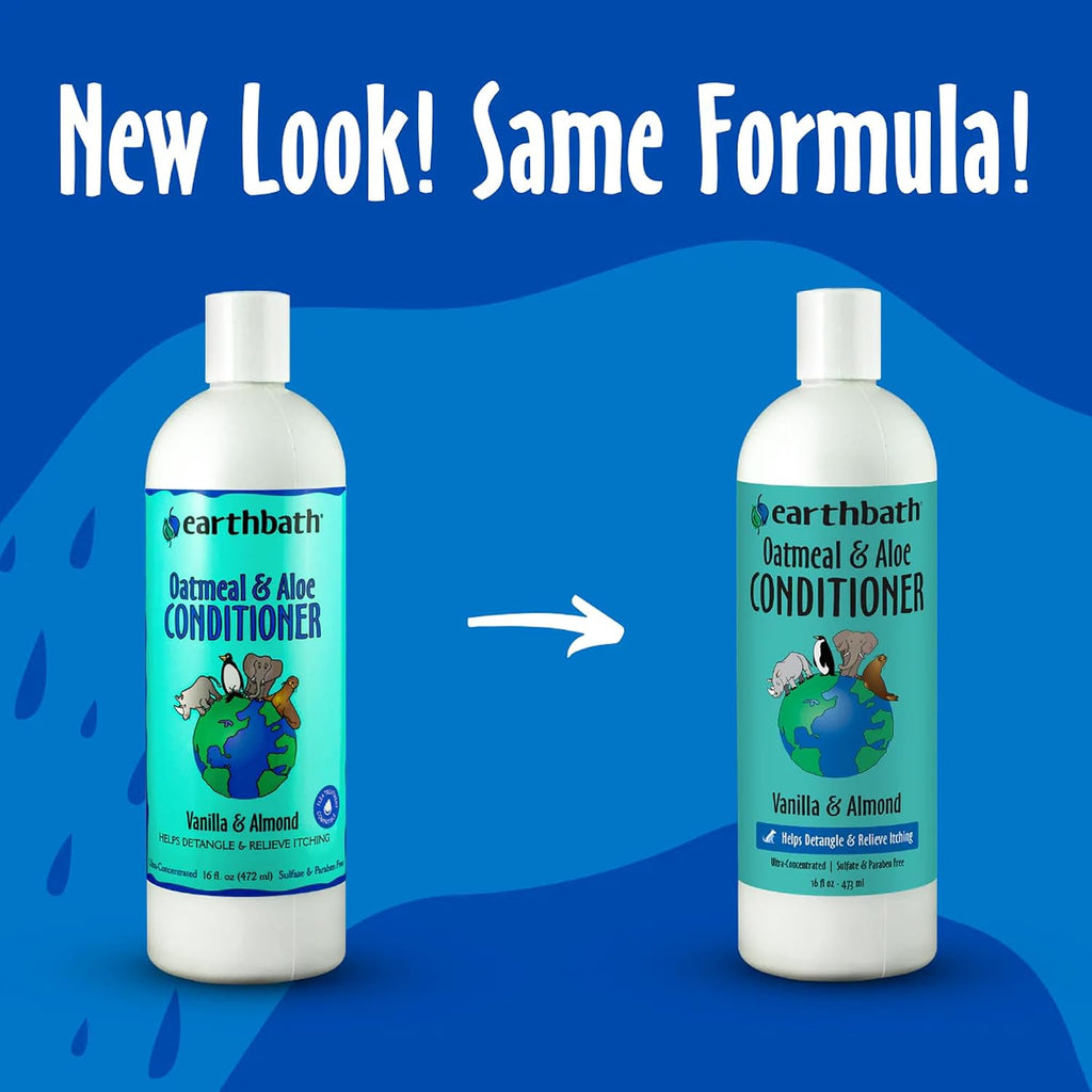 earthbath, Oatmeal & Aloe Conditioner - Dog Conditioner for Allergies & Itching, Dry Skin, Dog Wash that Helps Detangle & Relieve Itching, Made in USA, Cruelty Free Pet Conditioners - 16 Oz (1 Pack) | Dog Conditioner for Allergies & Itching, Dog Wash