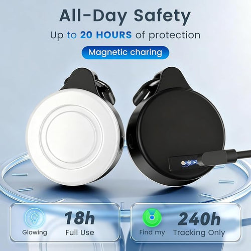 2-in-1 GPS Tracker & Dog Light - Smart Tracking Pet LED Light for iOS Only - Rechargeable IP68 Waterproof Dog Collar Light with 6 Modes for Night Walking - Works with Apple Find My, No Subscription