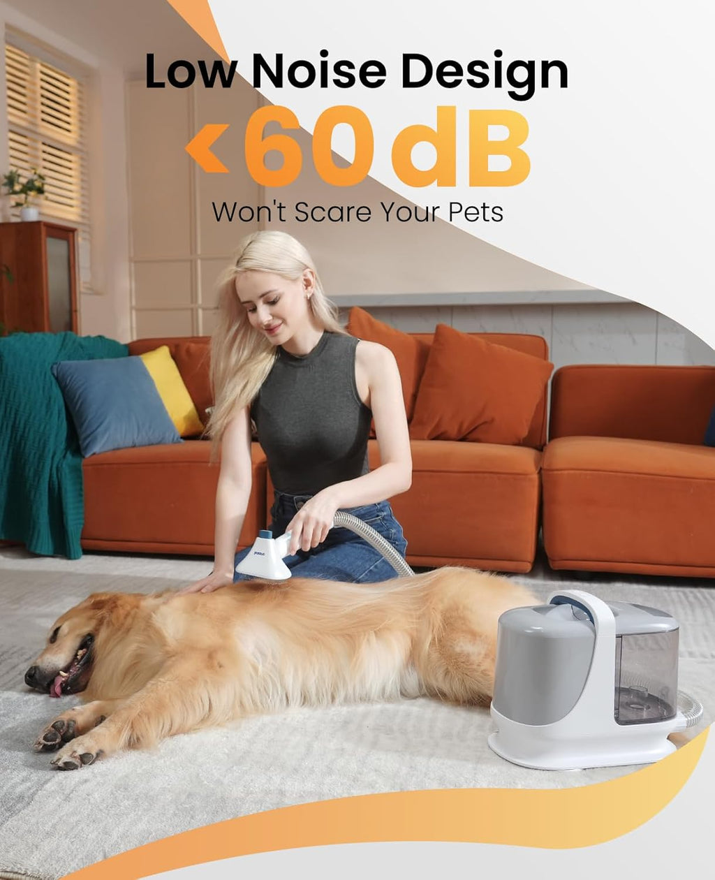 oneisall Dog Grooming Vacuum Kits with Clipper | Exatra Large 3L Dust Cup,13KPa 3 Suction,Clipper,Nail Grinder & Shedding Brush 7 in 1 Grooming Kits,Low Noise,BM3