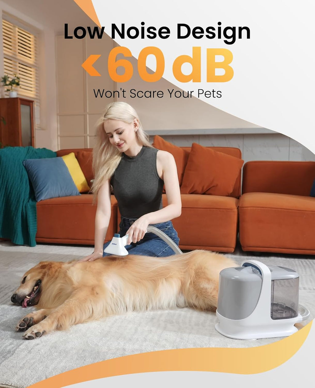 oneisall Dog Grooming Vacuum Kits with Clipper | Exatra Large 3L Dust Cup,13KPa 3 Suction,Clipper,Nail Grinder & Shedding Brush 7 in 1 Grooming Kits,Low Noise,BM3