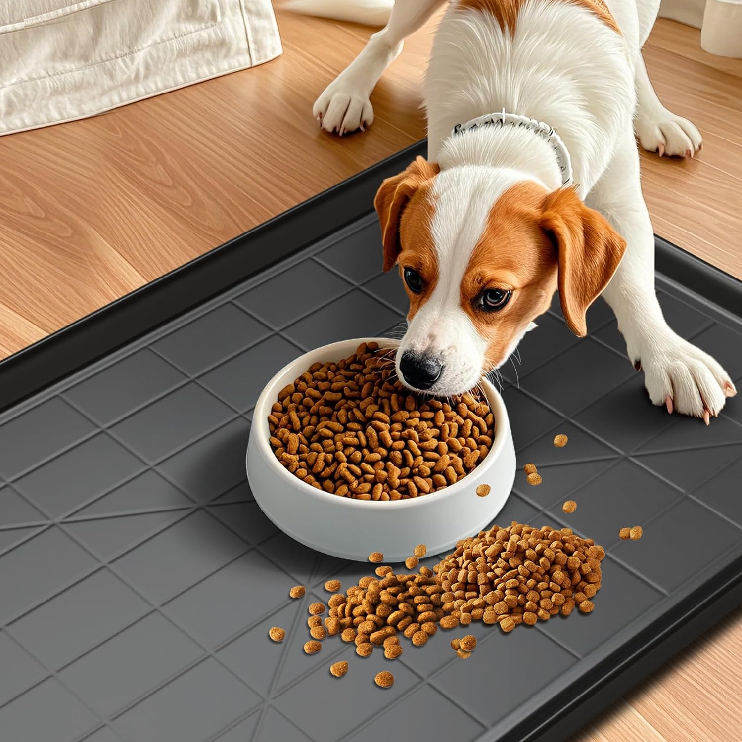 Holiwei 35.4" 2PC Dog Crate Tray Replacement fit for Metal Dog Crate Dog Cage Pans Plastic Tray