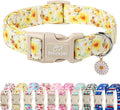 Sunflower Dog Collar, Adjustable Cute Dog Collars for Puppy Small Dogs, Lightweight Summer Fall Pet Collar with Quick-Release Buckle for Boy&Girl Dogs XS