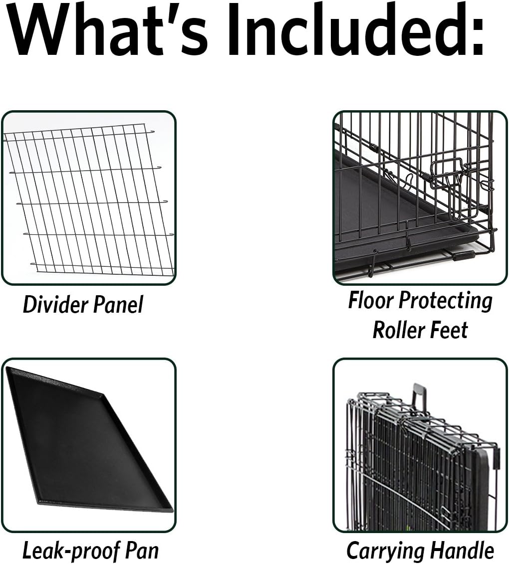 MidWest Homes for Pets Ultima Pro Heavy-Duty 42-Inch Dog Crate, Ultra-Strong Steel Double Door Pet Cage for Large Breeds, Accessories Included