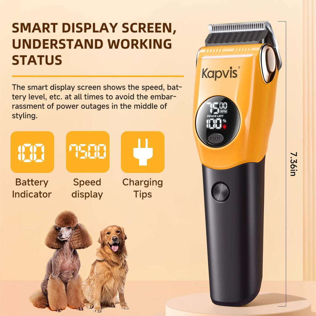 Dog Clippers for Grooming Thick Hair with LED Light,Cat Shaver,and Sheep Shears for Thick/Matted/Knotted/Fine/Curly Hair,Works with or Without Power Cord