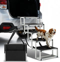 Auto Dynasty Dog Stairs for Car - 5 Steps Wide 37in High 31in Foldable Dog Ramp for Car Non-Slip Surface Support up to 150lbs - Suitable for SUV,Truck, Sofas, Bed/Couch