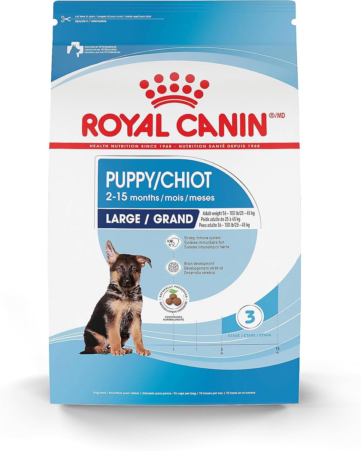 Royal Canin Size Health Nutrition Large Puppy Dry Dog Food, 40 lb Bag | Tailored Nutrition for Large Breed Puppies, Supports Healthy Growth, Enriched With Antioxidants, 40 lb Resealable Bag