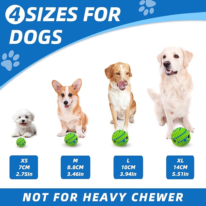 Spiky Interactive Dog Toys Ball, Shaking with Gibbering Sound, for Training, Teeth Cleaning & Herding, Straight, M, 3.46 in (8.8 cm)
