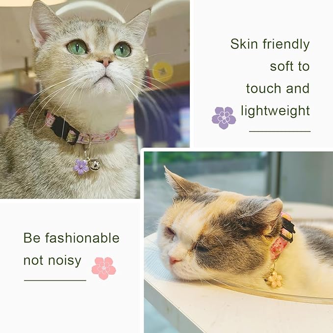 Yizepet Cat Collars with Bells, Breakaway Kitten Collar, Cute Kitty Collar, Pet Supplies Accessories